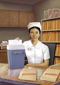 Nurse_using_paper_shredder_on_confidential_records